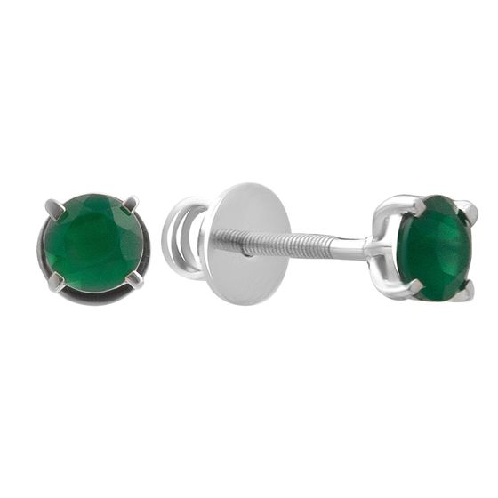 Silver earrings with agate (0.87 ct)