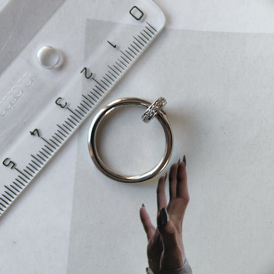 Silver ring with cubic zirconia