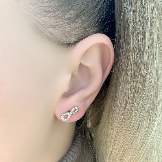 Silver Earrings with Fianites