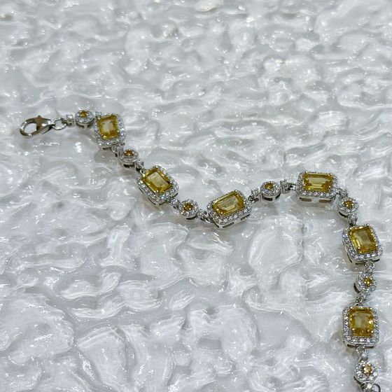 Серебряный браслет с цитрином nano 7.51ct