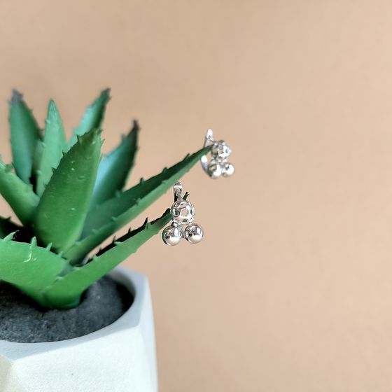 Silver earrings without stones