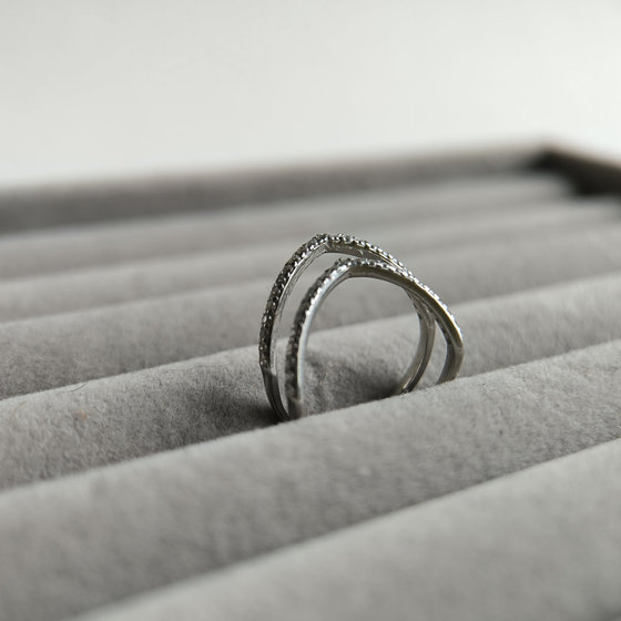Silver ring with cubic zirconia