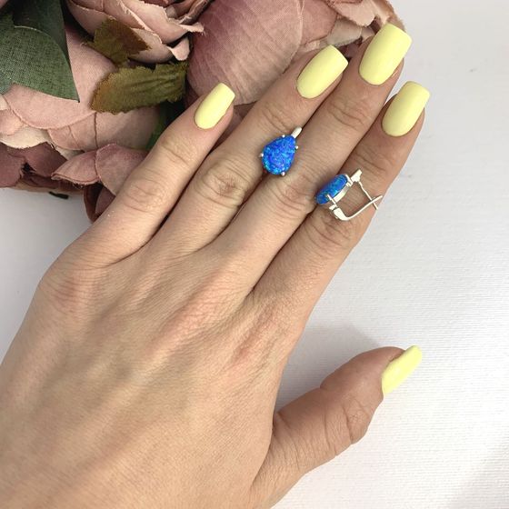 Серебряные серьги с опалом 2.55ct