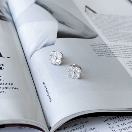 Silver Earrings with Fianites