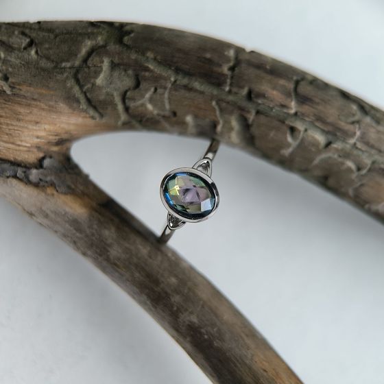 Silver ring with mystic topaz 0.85ct