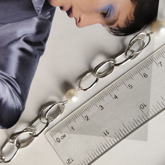 Серебряный браслет с жемчугом