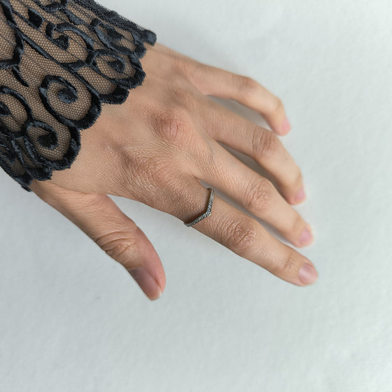 Silver ring with cubic zirconia