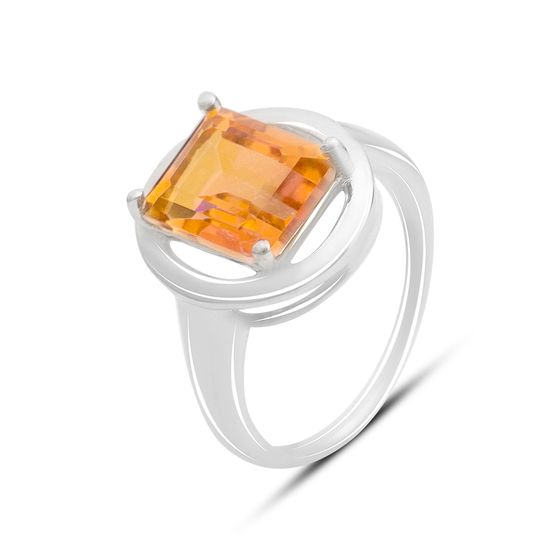 Срібна каблучка із золотим кварцом 3.388ct