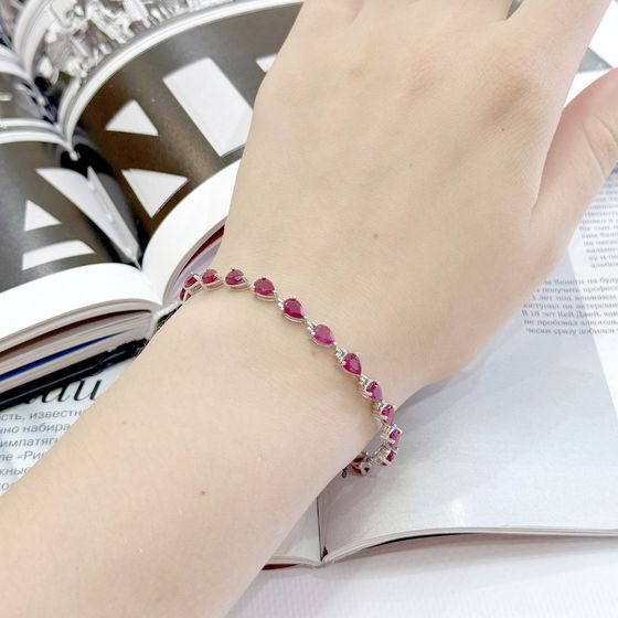 Срібний браслет з рубіном 10.543ct