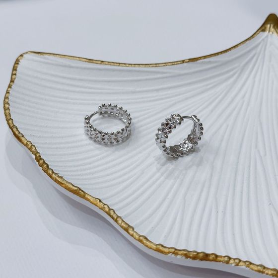 Silver earrings without stones