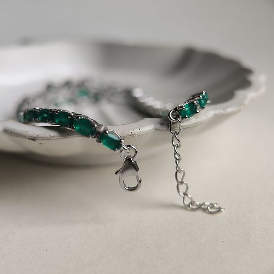 Серебряный браслет с агатом 7.385ct