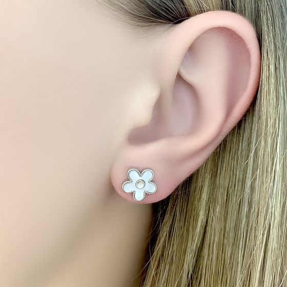 Серебряные серьги с перламутром