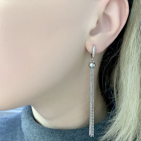 Silver earrings without stones