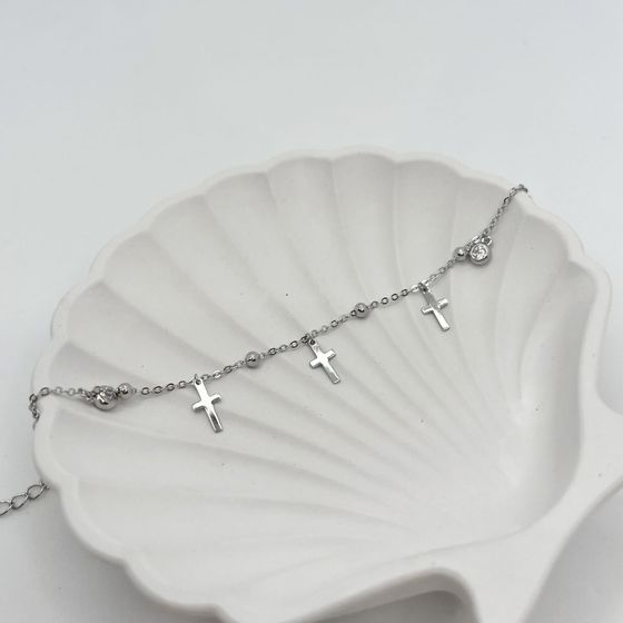 Silver bracelet with phianites