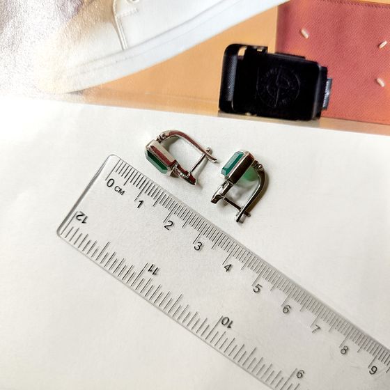 Серебряные серьги с агатом 2.867ct