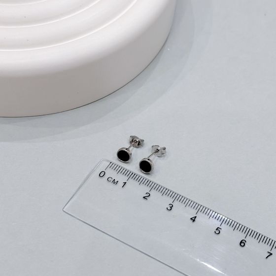 Silver earrings with onyx