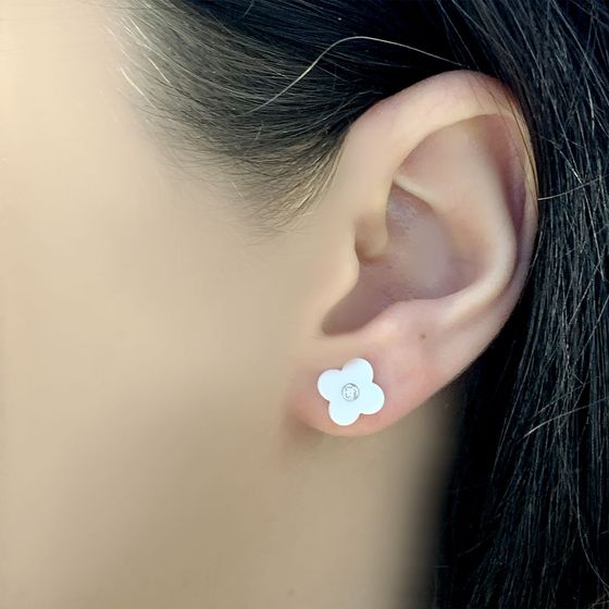 Silver earrings with ceramics