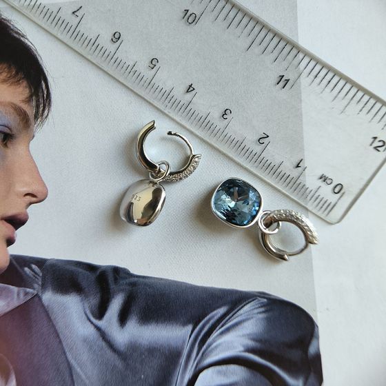 Silver Earrings with Fianites