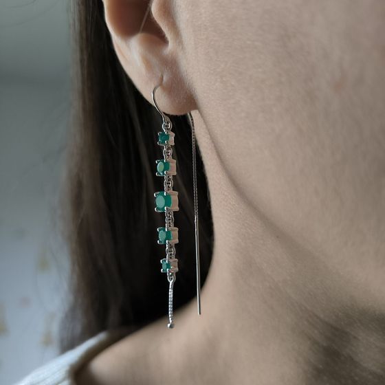 Silver earrings with agate 2.298ct