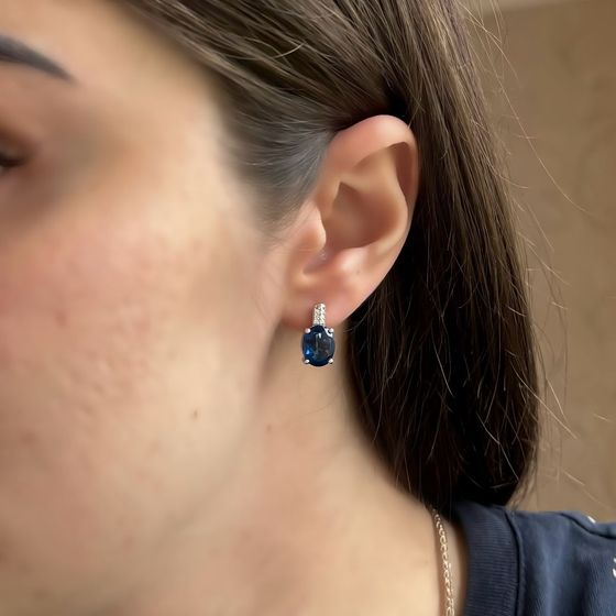 Серебряные серьги с танзанитом nano