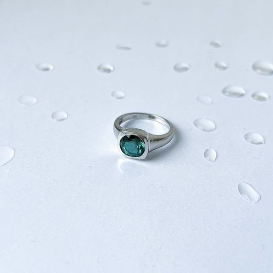 Срібна каблучка з аквамарином nano 1.647ct
