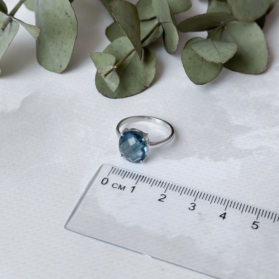 Серебряное кольцо с топазом Лондон Блю 4.038ct
