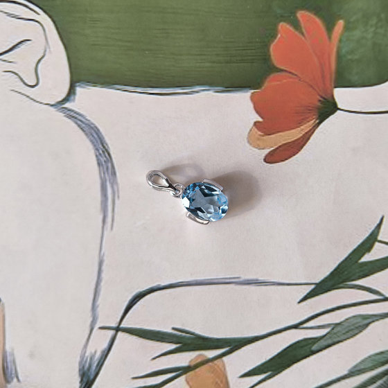 Серебряная подвеска с топазом 1.442ct