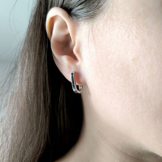 Серебряные серьги с емаллю