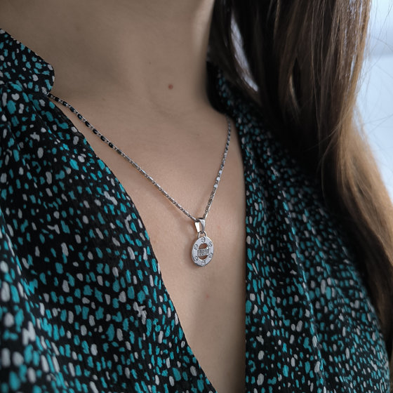 Серебряная подвеска с фианитами 0.1ct