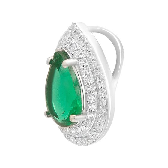 Silver pendant with emerald nano 2.238ct
