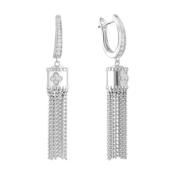 Silver Earrings with Fianites