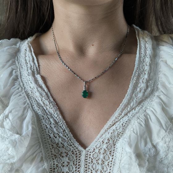 Серебряная подвеска с агатом