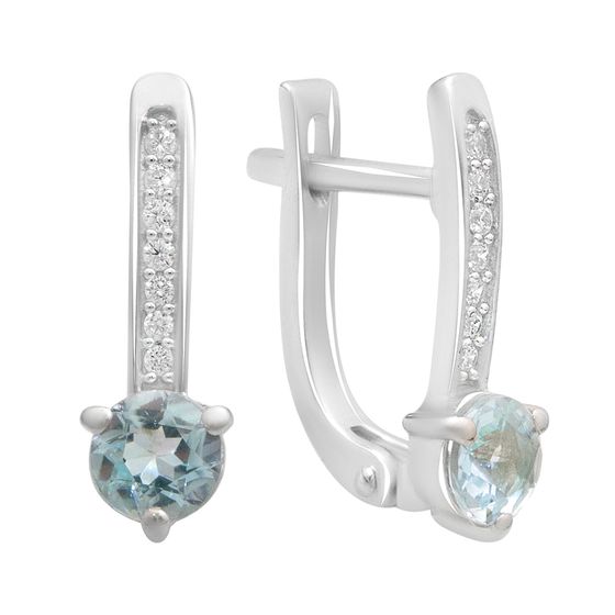 Sterling silver earrings with topaz 1.211ct, phianites