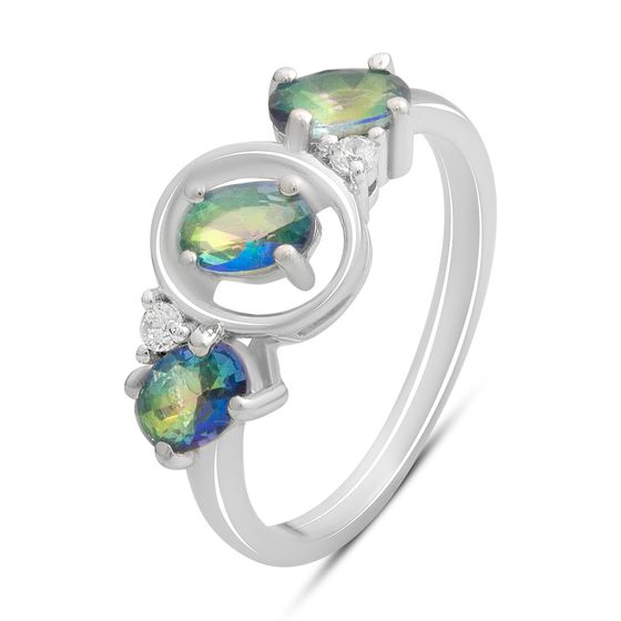 Silver ring with mystic topaz 1.075ct