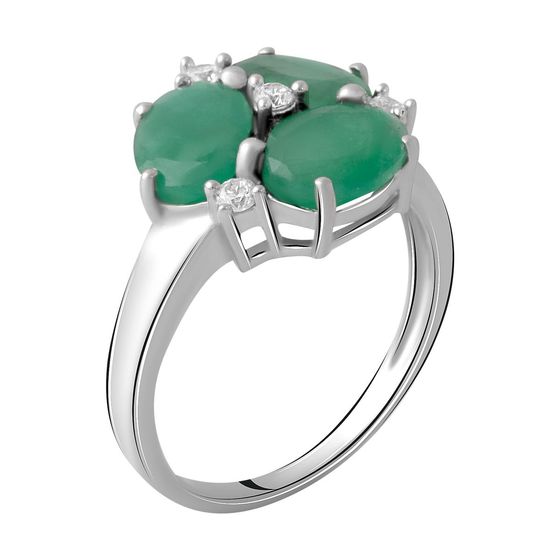 Серебряное кольцо с изумрудом 3.236ct