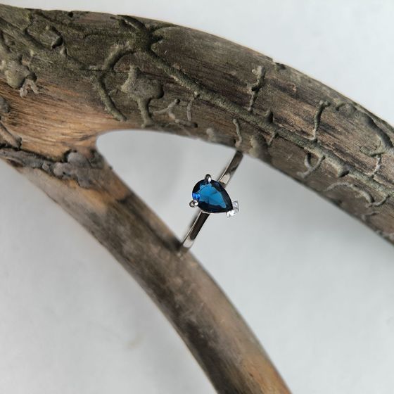 Silver ring with sapphire nano 0.517ct