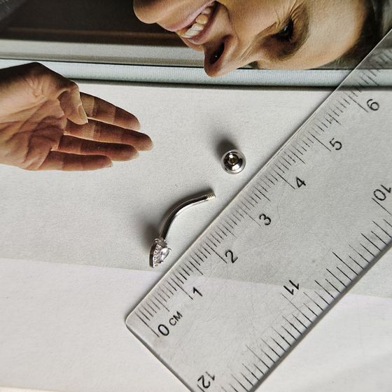 Серебряный пирсинг с фианитами