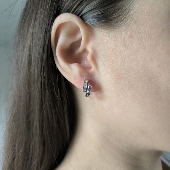 Silver Earrings with Fianites