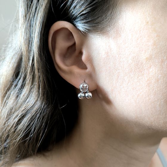 Silver earrings without stones