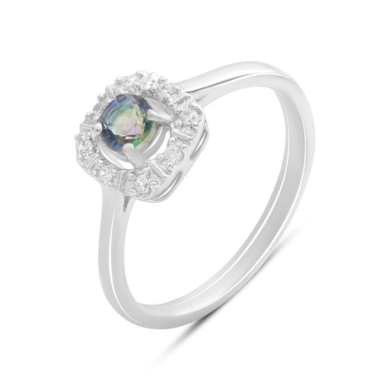 Silver ring with a 0.315-carat mystic topaz