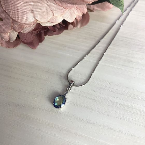 Серебряная подвеска с мистик топазом