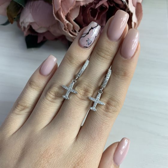 Silver Earrings with Fianites