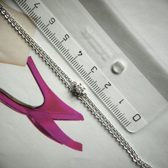 Silver anklet with cubic zirconia
