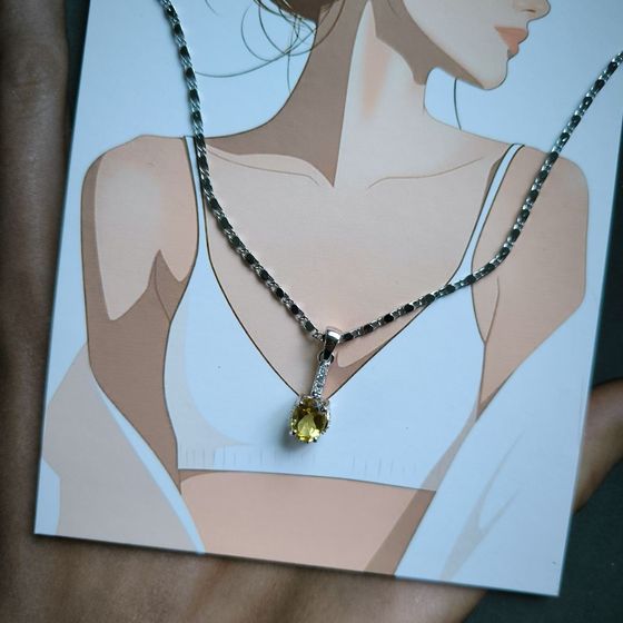 Silver pendant with citrine nano