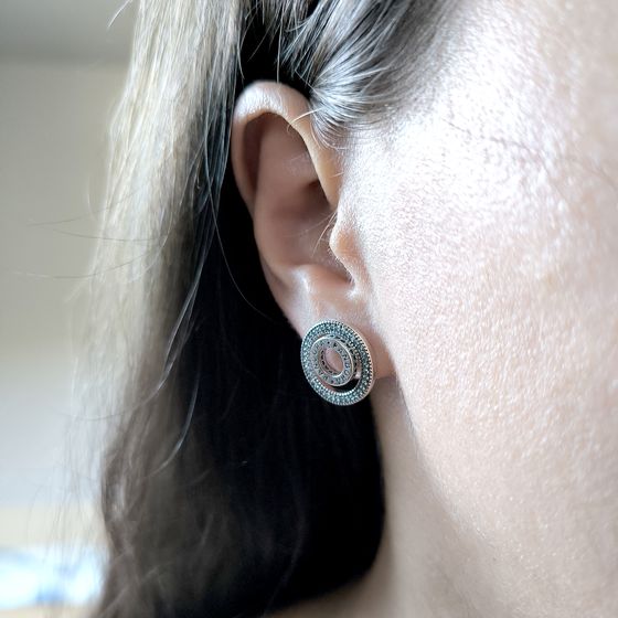 Silver Earrings with Fianites