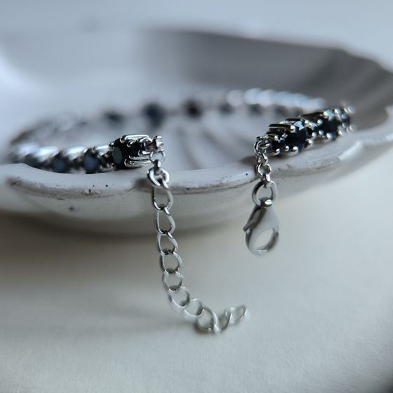 Серебряный браслет с сапфиром 9.632ct