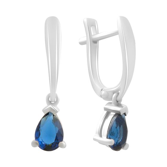 Silver earrings with sapphire nano 1.033ct