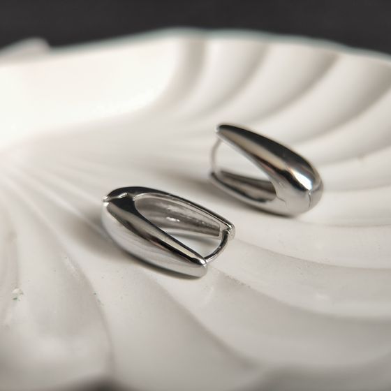 Silver earrings without stones