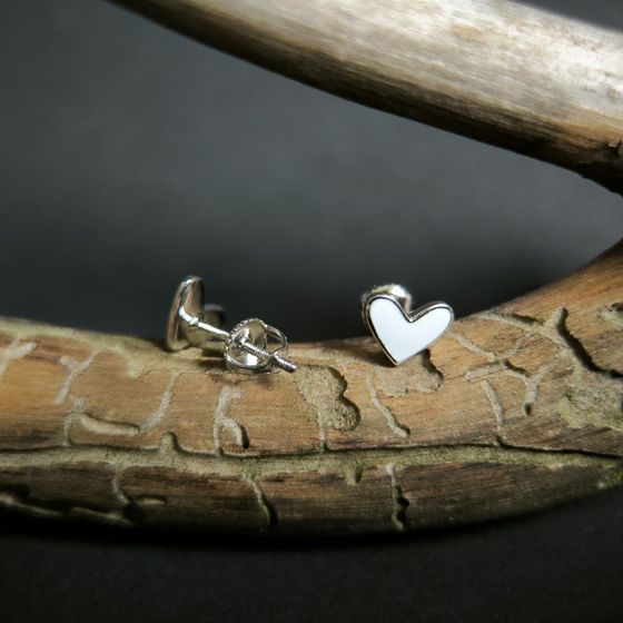 Серебряные серьги с емаллю