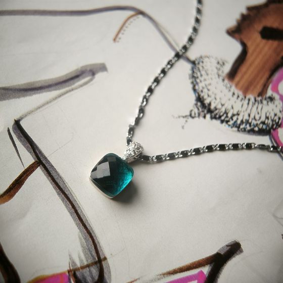 Серебряная подвеска с фианитами